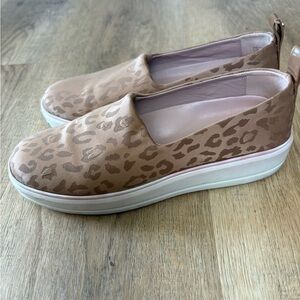 Taryn Rose Slip-On Platform Sneakers in Leopard Print - Tan/ bronze